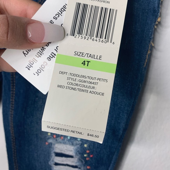 Guess little girls frayed jeans NWT 4t - Picture 3 of 6